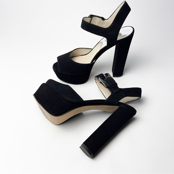 Michael Kors Shoes - Michael Kors Black Suede Platform Heels 38